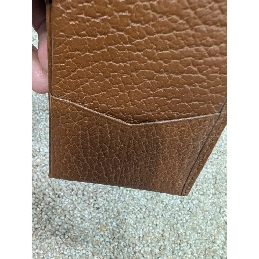 Vintage Rolfs Brown Leather Bifold Wallet Mens 9x3.5 Textured Pebbled Classic